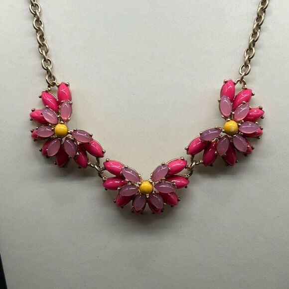 Cookie Lee Pink Posies Necklace (ViVI) Jewelry Cottage Multicolor Gold Tome Chai - Picture 1 of 6